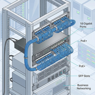 Switch Administrable 16 Puertos PoE+ TP - Link TL - SG2218P Omada
