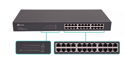 Switch Gigabit 24 Puertos Metal TL - SG1024 RackeableTP - LinkItems Digital Spa – Tecnología, Hogar y Fitness en un solo lugar