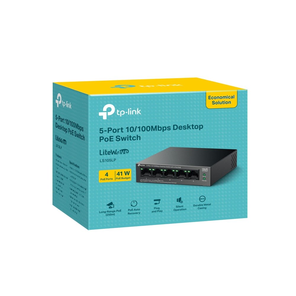 Switch TP - Link LS105LP 5 Puertos 4 PoE 10/100MbpsTP - LinkItems Digital Spa – Tecnología, Hogar y Fitness en un solo lugar
