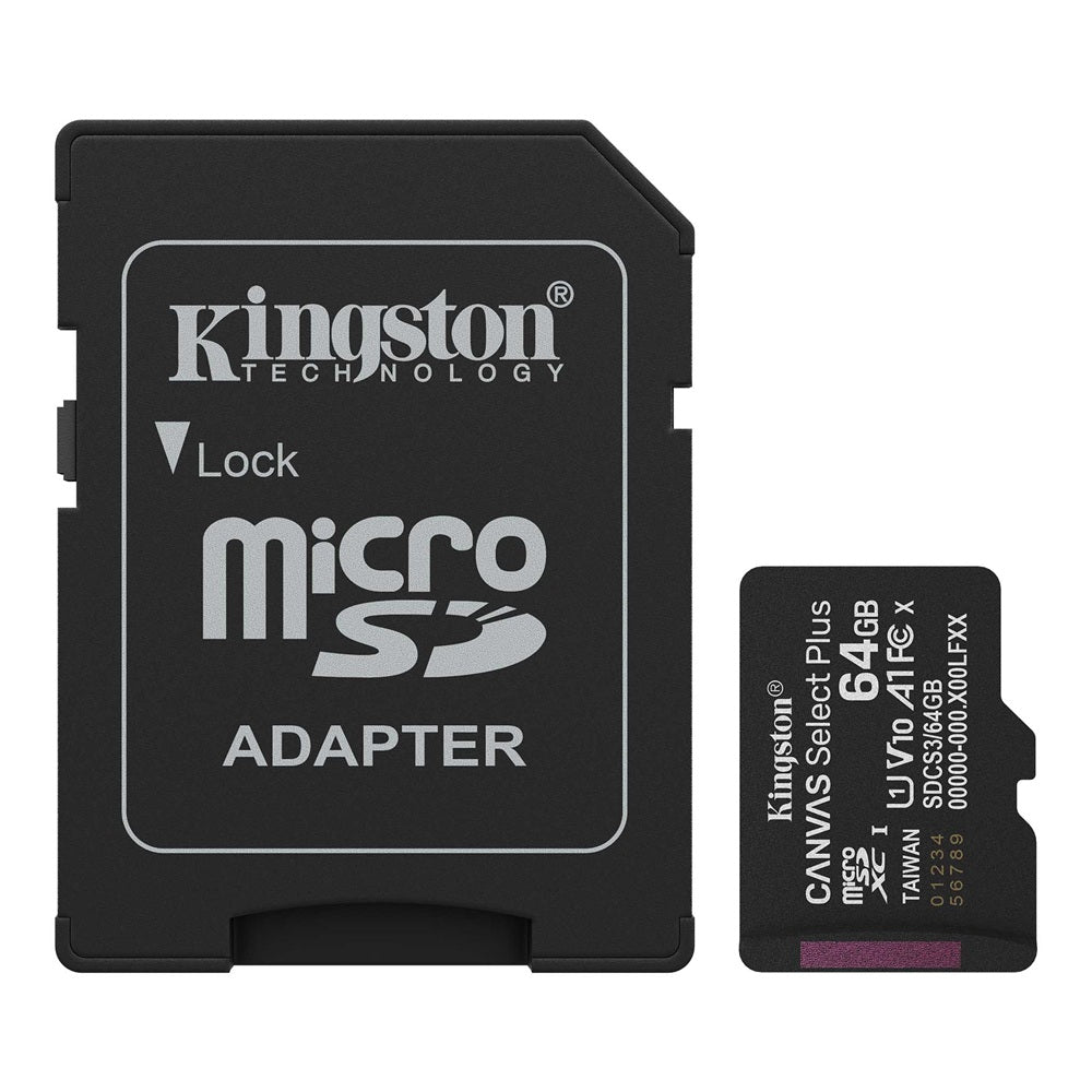 Tarjeta de memoria microSD Kingston 64GB G4 con adaptador