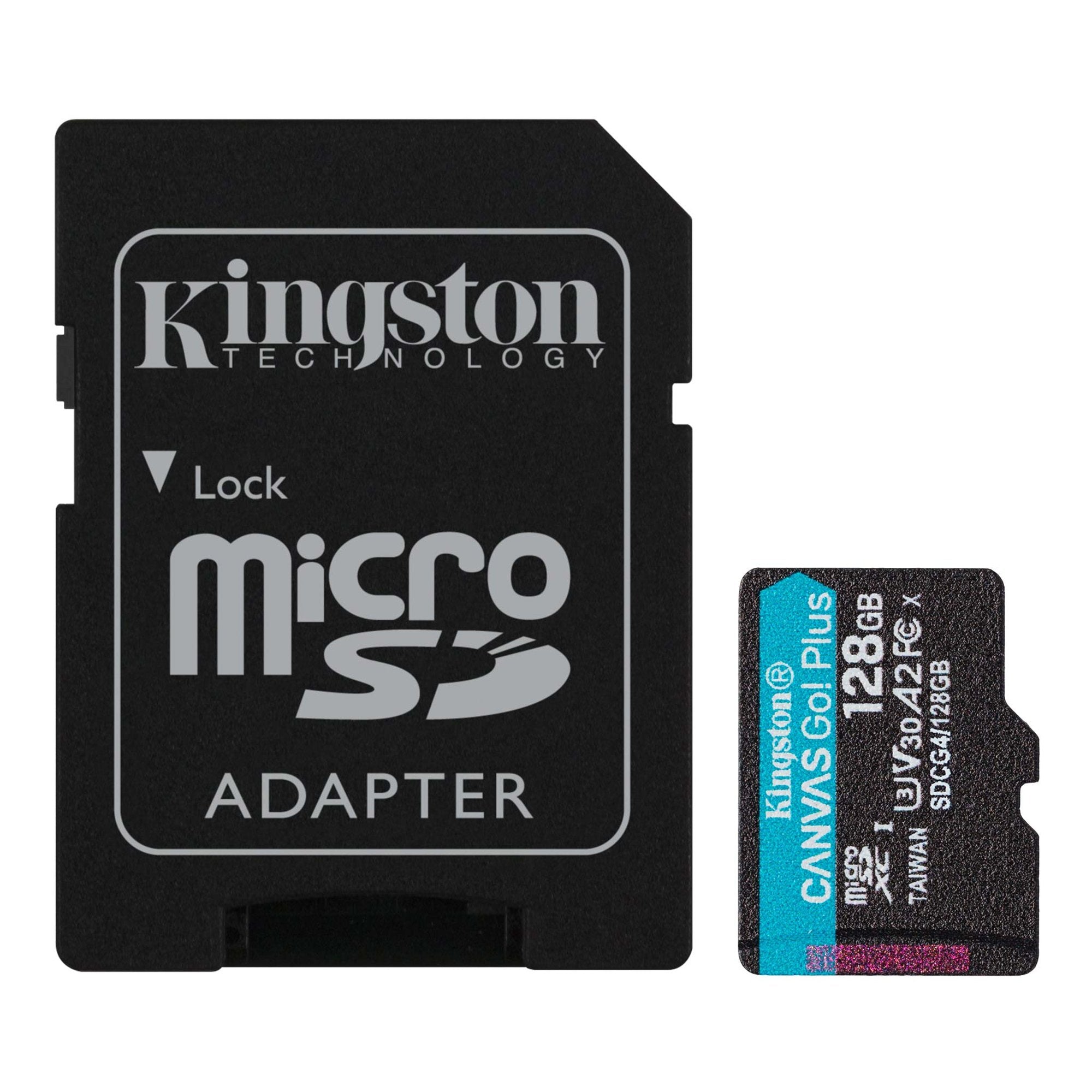 Tarjeta MicroSD 128GB Kingston Canvas Go Plus Adaptador SD 4K