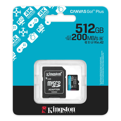 Tarjeta microSD 512GB Kingston Canvas Go! Plus A2 V30