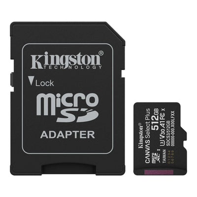 Tarjeta MicroSD 512GB Kingston Canvas Select Plus A1