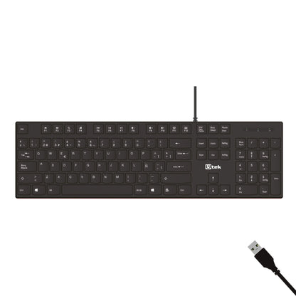 Teclado alámbrico USB multimedia tecla Slim UT - KB750