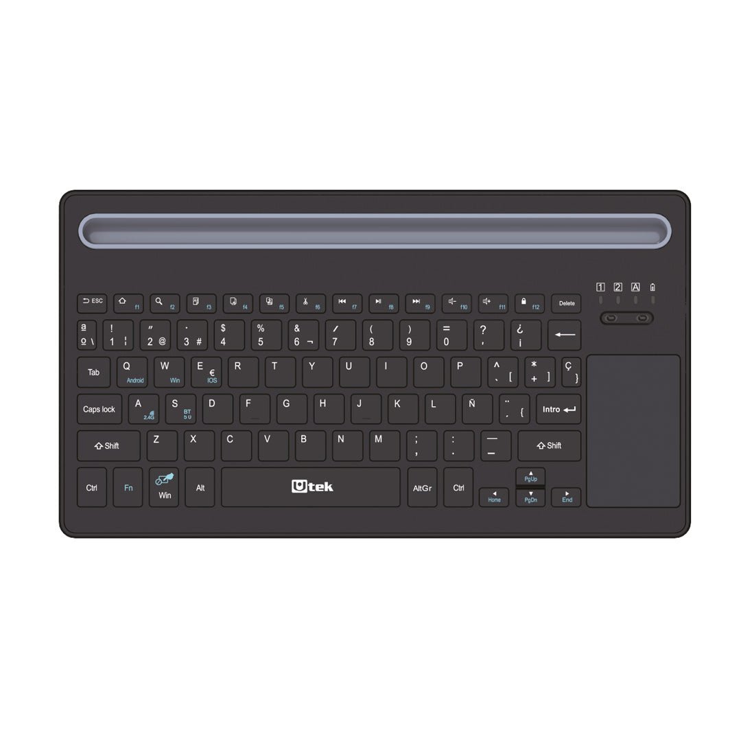 Teclado Inalámbrico con Touchpad Bluetooth 5.0 y 2,4Ghz Reca Usb Cable