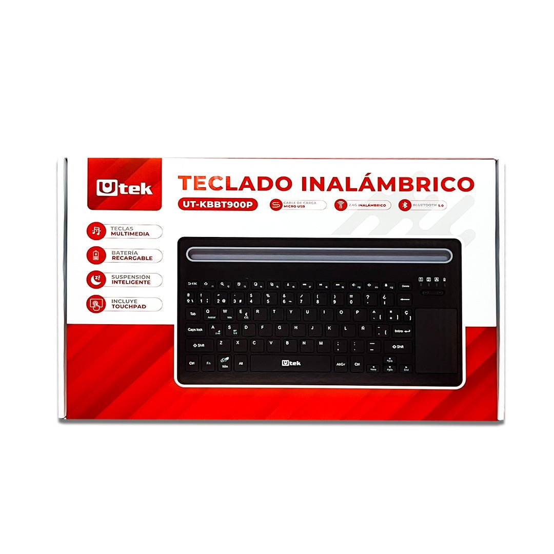 Teclado Recargable Con Touchpad UT - KBBT900P Smart TV TabletUtekItems Digital Spa – Tecnología, Hogar y Fitness en un solo lugar