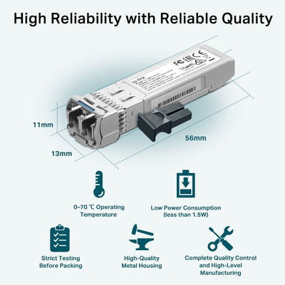 Transceptor TP - Link TL - SM5110 - LR SFP+ 10G LC Monomodo