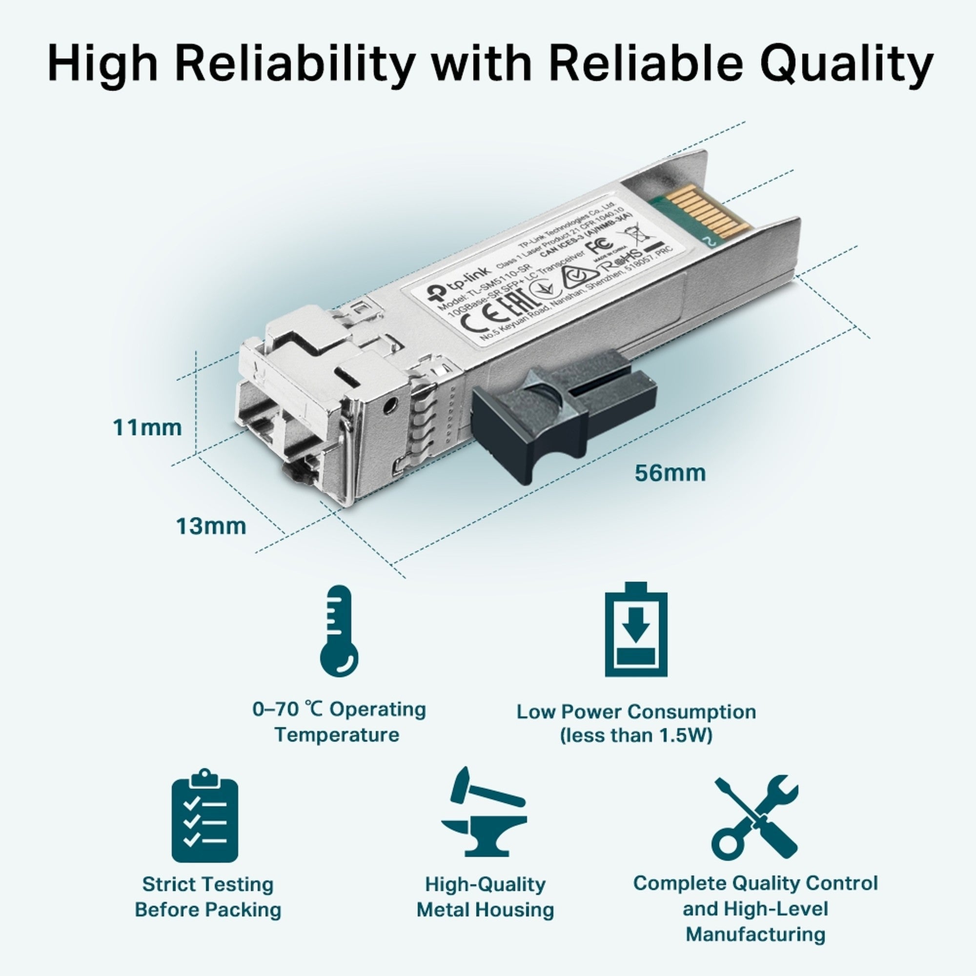 Transceptor TP - Link TL - SM5110 - SR SFP+ 10G LC