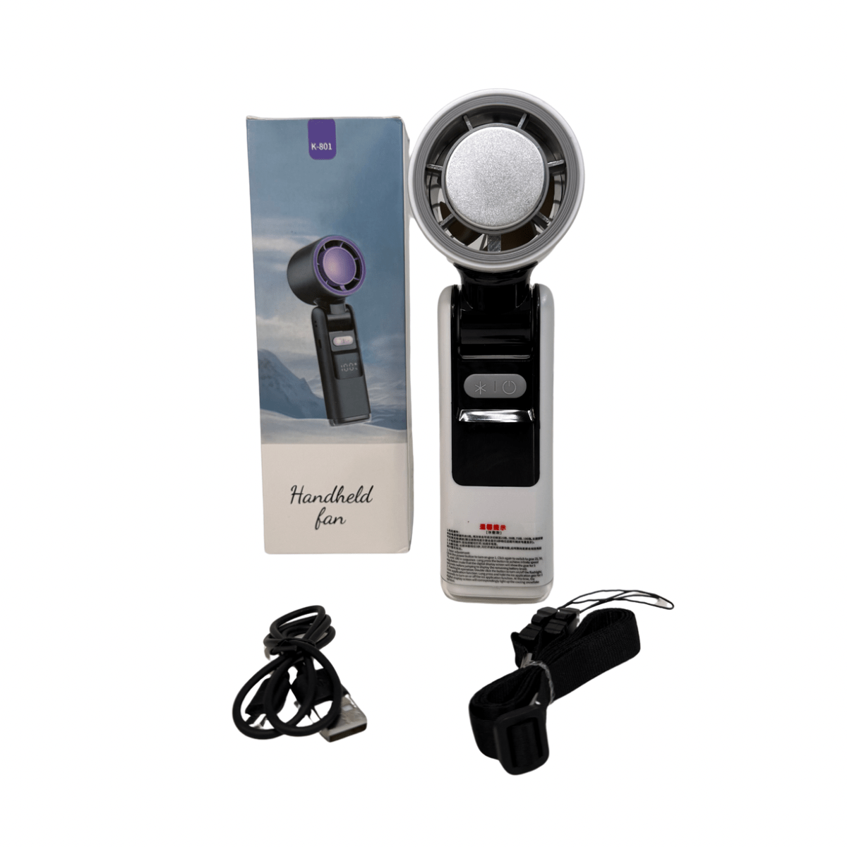 Ventilador Portátil con Pantalla Digital y Linterna LED