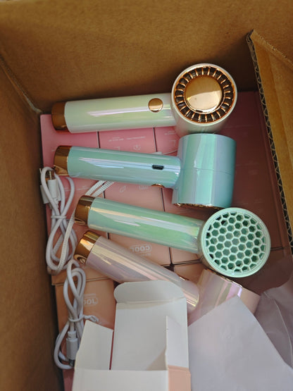 Ventilador Portátil de Mano 3 Velocidades Recargable con Luz RGB